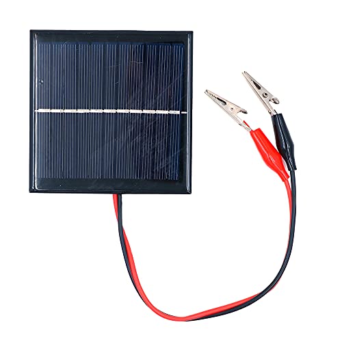 ZONADAH 1W 5.5V Mini Solar Panel Kit, 35cm Kabel Alligator Clip, Batter Ladegerät, DIY Home, Science School Projekte, Camping, Angeln, Wandern Outdoor Garten Licht Ladewerkzeuge