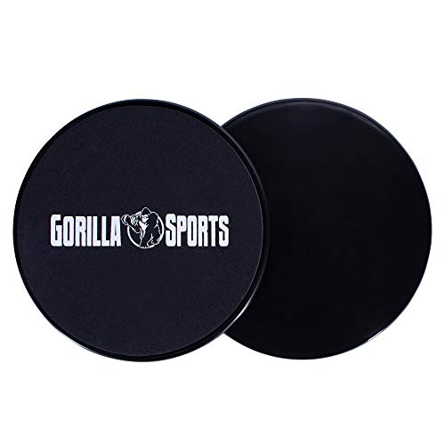 GORILLA SPORTS® Fitness Sliders - 2er Set, doppelseitig für Hartböden, Teppich, Parkett - Core Gleitscheiben Slide Pads, Gliding Discs, Bauchmuskeltraining Übungen, Ganzkörpertraining