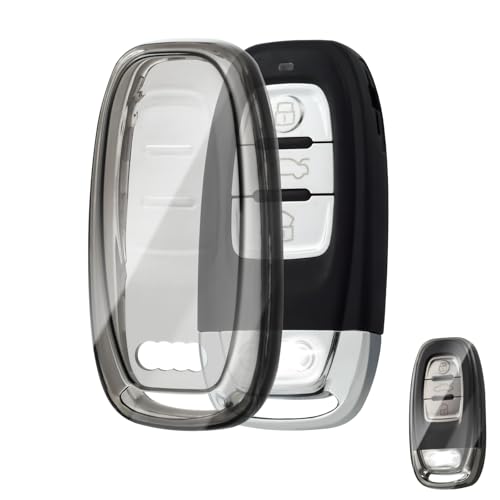 OFFCURVE Schlüsselhülle Transparent Autoschlüssel Hülle, Schlüsselcover Schlüsselgehäuse für Audi A3 A4 A5 A6 A7 A8 Q5 Q7 Q8 S4 S5 S6 S7 R8 RS4 RS5 RS6 RS7 TT TTS TTRS E-Tron Quattro