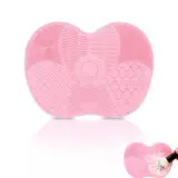 Silikon-Make-up-Pinsel-Reinigungspad, Tragbares Waschwerkzeug für Trocken- und Nassreinigung, Reinigungsmatte (Rosa)
