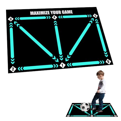 Fußball Schritt Trainingsmatte, 60 * 90 cm Fussball Matte Ballkontrolle, Fussball Gummi Trainingsmatte, Rutschfeste Fußballmatte Training, Fussball Trainingsmatte Geschenke Für Fußballliebhaber