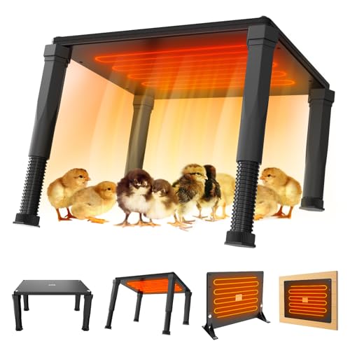 Wärmeplatte für Küken 40x30cm Heizplatte Wärmelampe Höhenverstellbar für Hühner Enten Geflügel Aufzucht Heizungen für HüHnerstäLle, 145w HüHnerstallheizung Energiesparendes HüHnerheizpaneel (40cm)