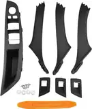 UCkasayfy Türgriff Kit Kompatibel mit Türgriffe BMW 5er F10/F11/F18 2010-2016, Fahrer Seite Fensterschalter Armlehne + Beifahrer Türgriff + Fensterschalter Abdeckung Schwarz