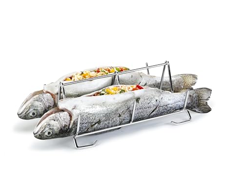 Tescoma GrandCHEF Fischhalter I Perfekt für Backofen & Grill I Kein Wenden I Erhaltene Fischhaut, kein Auslaufen von Marinade I Spülmaschinenfest I Langlebigkeit 428760