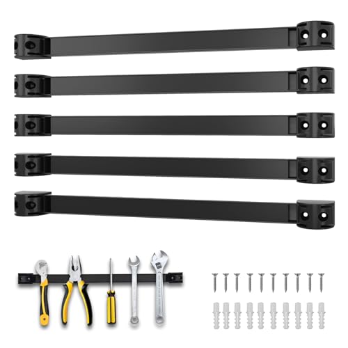 SDLDEER Magnetleisten für Werkzeug 5 Stück, Werkzeug Magnetleiste Set 40 cm, Magnethalter Werkzeug Halterung Wand für Küche, Garage, Werkstatt