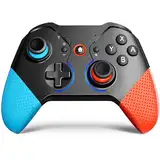 ISENPENK Switch Controller, Wireless Controller für Switch mit Aufwachen, Bluetooth Gamepad Joy Con Remote Kabellos Griff mit Makro Turbo Shock RGB Licht Handle für Kinder Erwachsene