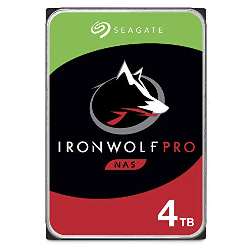 Seagate IronWolf Pro 4 TB interne Festplatte, NAS HDD, 3.5 Zoll, 7200 U/Min, CMR, 128 MB Cache, SATA 6 GB/S, silber, 3 Jahre Data Rescue Service, FFP, Modellnr.: ST4000NEZ01