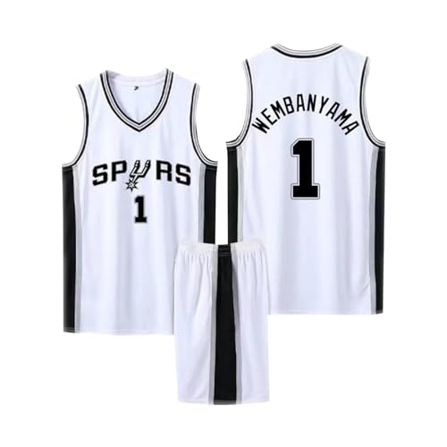 Kinder/Erwachsene Basketball Trikot Shirt und Shorts 2024, 2-Teiliges Kinder/Erwachsene Basketball ärmellose Anzug, Kinder/Erwachsene Basketball Sportbekleidung Weiß 3XL