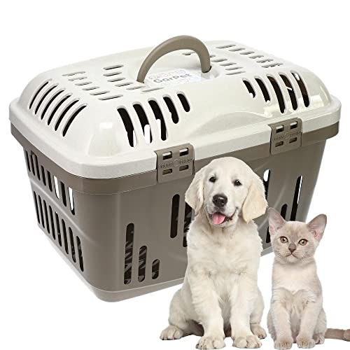 GarPet Transportbox Oben Öffnen Hunde Katzen Kleintier Transport Box Katzenbox Hundebox Open Top Stressfrei Dachöffnung