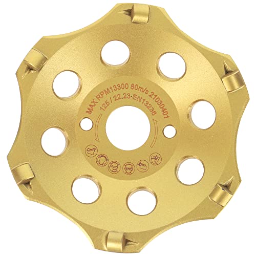 PRODIAMANT PKD Diamantschleiftopf 125mm für Winkelschleifer - 6 Segmente für Beton, Estrich & robuste Beschichtungen - langlebig und leistungsstark