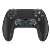 Wireless Controller für PS-4, Game Controller Kompatibel mit PS-4/Pro/Slim/PC, Gamepad Joystick mit Dual Vibration/6-Achsen Gyro Sensor/Touchpanel/RGB-LED/EXT/Audio Jack, Präzision und Kontrolle