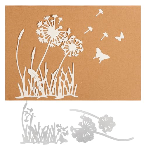 1 Set Stanzschablonen Löwenzahn Metall Prägeschablone Pusteblume Stanzformen Schablonen Stanzmaschine Cutting Dies für Scrapbooking Fotopapier Karten Deko Handwerk DIY Dekoration Geschenk