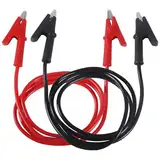 2pcs Alligator Clips Test Leads Set Dual Ended 15A Test Lead Wire Cable with Insulators Clips with Protective Jack Copper Clamps for Electrical Testing 3.3 ft/1m