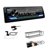 JVC KD-X482DBT 1-DIN Autoradio Media Receiver Digitalradio DAB+ Bluetooth Amazon Alexa USB Einbauset passend für Citroen C3 und C3 Pluriel 2002-2010 schwarz
