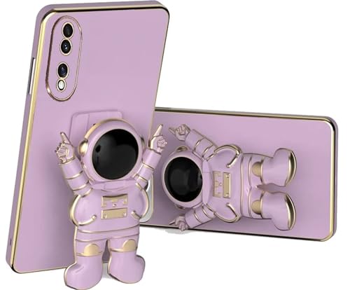 Miagon Kreativ Finger Astronaut Ständer Hülle für Realme C67,Cute Mädchen Dünn Galvanisierte Schutzhülle Weiches Case Bumper mit Astronaut Halter Kickständer