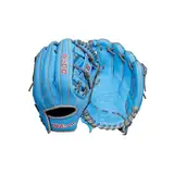 Wilson A500 Infield Baseballhandschuh für Jugendliche, Rechtshänder, Blau/Grau/Rot, 27,9 cm