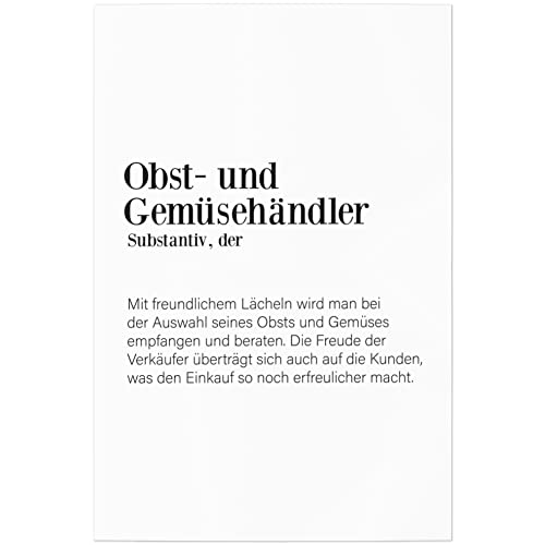 JUNIWORDS Poster, Definition Obst- und Gemüsehändler, 20 x 30 cm (1005224)