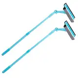 Sichler Haushaltsgeräte Teleskop Fensterreiniger: 2er-Set Fensterwischer m. Schwamm, Abzieher, Teleskopstab, 2 Gelenke (Teleskop Abzieher, Schwamm, Teleskopstiel Gelenk)