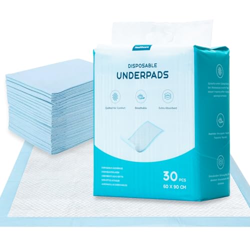 EUROPAPA® 30x saugstarke Inkontinenzunterlage 60x90cm Pflegeunterlage Krankenunterlagen Wasserdicht Inkontinenz Bettunterlage, Einwegunterlagen, Hygieneunterlagen für Erwachsene Kinder Baby