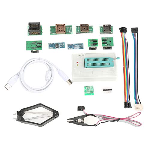 TL866II Plus USB Universal-Programmierer mit 10 Adaptern, programmierbaren Logikschaltungen 8051 AVR MCU GAL PIC- und Selbstprüffunktion, 40-PIN-Universal- und ICSP-Anschluss