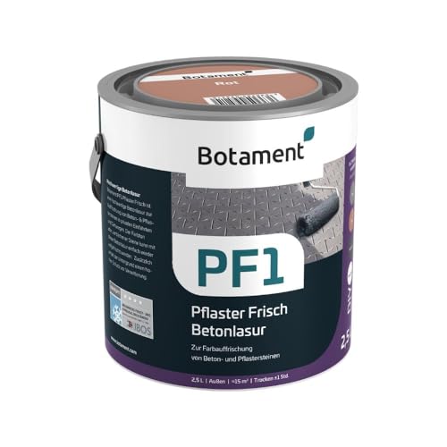 Botament PF1 Pflaster Frisch Betonlasur 2,5 Liter, gebrauchsfertige Pflasterfarbe, Beton- & Mörtelzusätze (Rot)