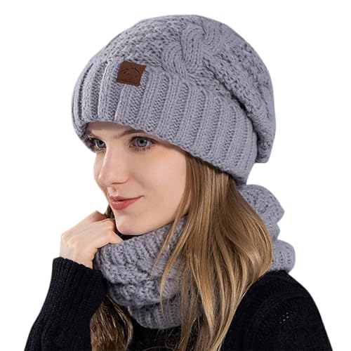 WKAYsIV Russen Kappe für den Winter, Radfahren, winddicht, warme Mütze, Wintermützen, warme Winter-Strickmütze Fliegermütze Junge(Grey,Einheitsgröße)