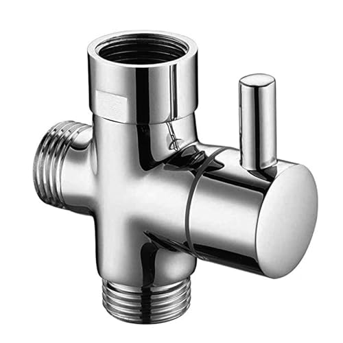 xlwen Ventil Dusche 3-Wege Umschaltventil, Umstellventil Ventil Umschalter G 1/2" Massives Messing Brause Dusche Umschaltventil Dusche Adapter Umstellventil Duschsystem Ersatzteil - Messing Poliert