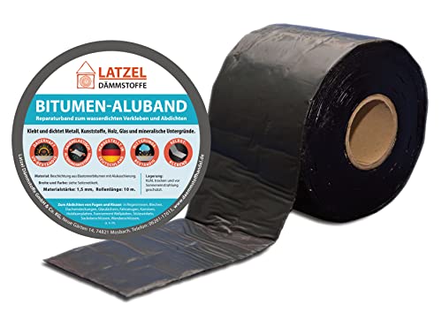 Bitumen Aluband Reparaturband Dichtband Farbe Schwarz 100 mm - Rolle 10 Meter.