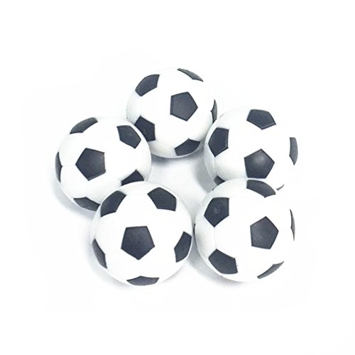 PEIUJIN 5 Stück Tischfußball Kickerbälle, Kicker Bälle aus ABS hart und schnell, Durchmesser 31mm, Schwarz Weiß (Typ A 5 Pcs)