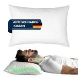 KNERST® Anti Schnarch Kissen - Ergonomisches Kopfkissen 40x80 Nackenschmerzen - Nackenstützkissen Schnarchen verhindern - Orthopädisches Kissen Nackenschmerzen