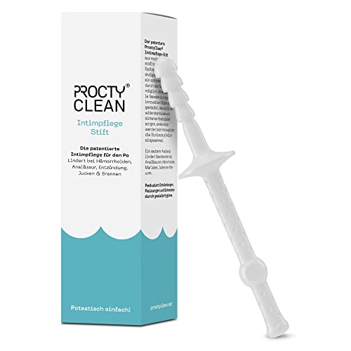 ProctyClean Intimpflege-Stift für den Po: Patentiert! Sanfte Analhygiene & Intimpflege für Frau & Mann. Hilfe bei Hämorrhoiden, Analfissur, Afterjucken und Brennen. Damen, Männer