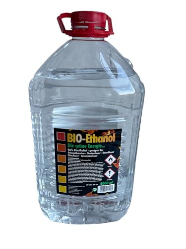 5 Liter Bioethanol,96% Bio Alkohol, die grüne Energie, Kamin Ethanol