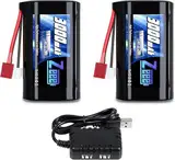 Zeee 2S Li-Ionen-Akku 7.4V 3000mAh mit Deans-stecker, wiederaufladbarer RC-Akku kompatibel mit 4WD-Hochgeschwindigkeits-RC-Autos, RC-Autos im Maßstab 1/16, RC-Booten, RC-Trucks (2pcs)