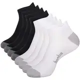 Jeasona 8 Paar Bambus Sneaker Socken Herren 43-46 Weiß Schwarz Sportsocken Herren 43-46 Kurz Herren Socken Ohne Naht Herren Herrensocken Sneakersocken Weiße Schwarze Socken Herren Sport Bambussocken