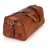 Berliner Bags Weekender Oslo Reisetasche aus Leder Damen Herren Braun Groß 45l (Braun - Cognac)