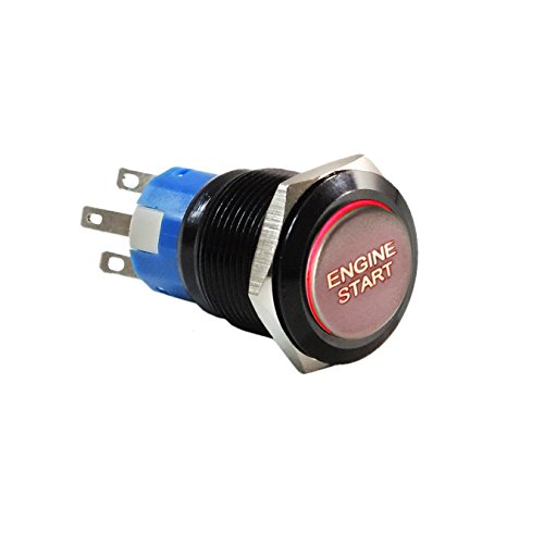 Xscorpion BESS-19R 19 mm Momentary Switch (mit rotem Motorstart-Logo, schwarz)