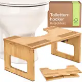 Praknu Klappbarer Toilettenhocker aus FSC® Bambus-Holz – ???????????? WC-Hocker für Erwachsene - Ergonomischer Klohocker fürs Badezimmer