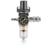 STAHLWERK Wasserabscheider WA-9 ST bis 9 bar Druckluft-Wartungseinheit mit 1/4" Schnellkupplung und Druckminderer-Funktion für Druckluft-Kompressoren