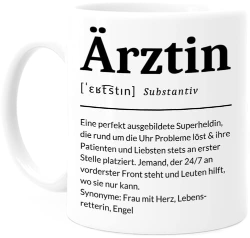 Tassenliebling® Definition Ärztin Geschenk Tasse personalisiert - Beidseitiger Druck - Überraschung für Ärztin - Geschenk zum bestandenen Examen - Medizin - Student