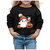 Halloween Sweatshirt Jungen Mädchen Kürbisse und Geister Drucken Langarm Rundhals Ohne Kapuze Pullover Karneval Festival Festlich Kostüm Kinder Streetwear Kleidung