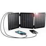 21W Tragbares Solarladegerät, BigBlue Faltbar Solarpanel (5V/4,2A Max.) mit USB-A und USB-C, IP68 Wasserdicht für Wandern, Camping, Kompatibel mit Handy, Tablette, Samsung, LG usw.