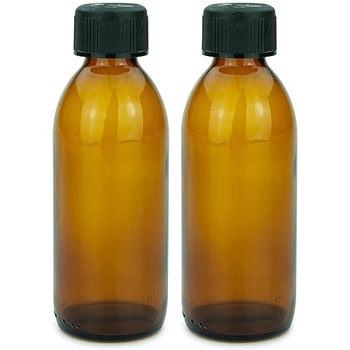 mikken 2 braune Glasflaschen 200 ml mit Schraubverschluss