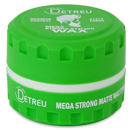 Detreu Mega Strong Styling Wax | Haarwachs matt & extra starker Halt | Langanhaltender natürlicher Hair-Look ohne fettigen Glanz | Haar-Wax für Haare & Bart 140 ml (Titan - grün)