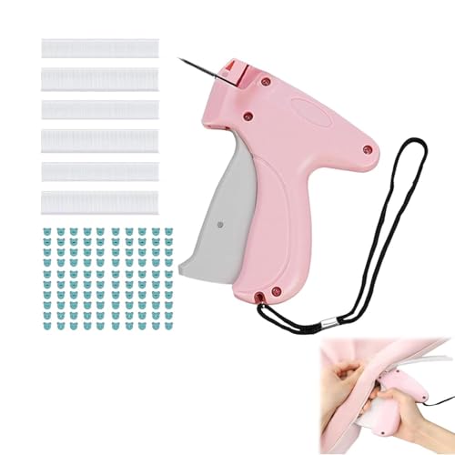 Schnelles Fixiergerät für Kleidung,Schnelles Fixiergerät für Kleidung,Quilt-Tackerpistole,Mikro-Stichpistole,Mini-Stichsäumpistole für Kleidung,Quick Clothing Fixer (Rosa)