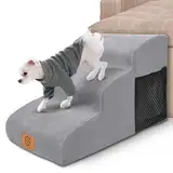 Myiosus Hundetreppe, Hundetreppe für Kleine Hunde, wasserdichte rutschfest Haustiertreppe, Tragbar Hunderampe aus Hochdichter Schwamm, Waschbar Hundetreppe 40 cm Hoch,Katzentreppe für Sofa Bett