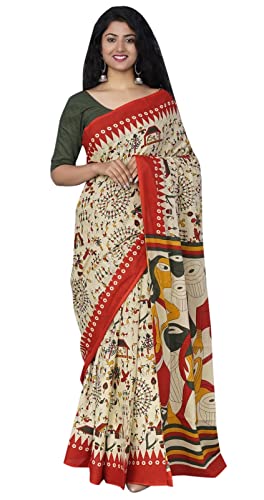 IMTRA FASHION Saree Aus 100% Reiner Baumwolle Für Frauen, Indischer Sari Mit Handblockdruck, Mehrfarbig