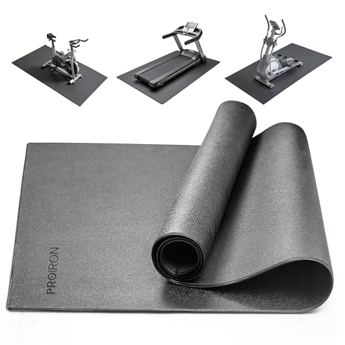PROIRON Schwerlastbereich Bodenschutzmatte Fitnessgerät, Fitness 6mm Dicke, Laufband Matte Schutzmatten, Matten Fitnessraum Bodenmatte Unterlegmatte für Crosstrainer - auch als Yoga Matte