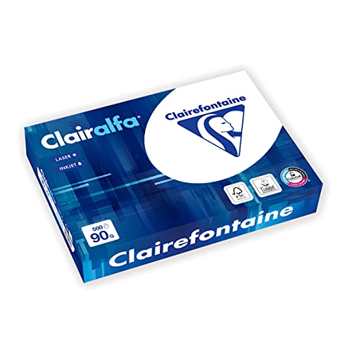 Clairefontaine Clairalfa A4, 90 g, Karton mit 5 Packungen à 500 Blatt