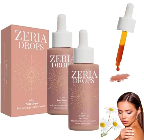 Zeria Sunless Tanning Drops,ZERIA Tropfen zur Natürlichen Steigerung des Melanins,für Gesicht und Körper,Flüssige Bräunungstropfen,Sonnengeküsstes Leuchten ohne Sonnenschäden und Stundenlanges (2PCS)