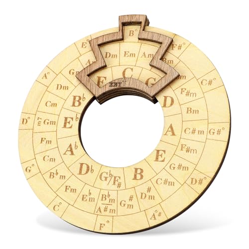 Melodie Werkzeug aus Holz, 16cm Melodie Werkzeug aus Holz Akkordrad Quintenkreisrad Rund Melodie Akkord Werkzeug aus Holz musikalisches Lernwerkzeug für Bass Gitarre Klavier Violine